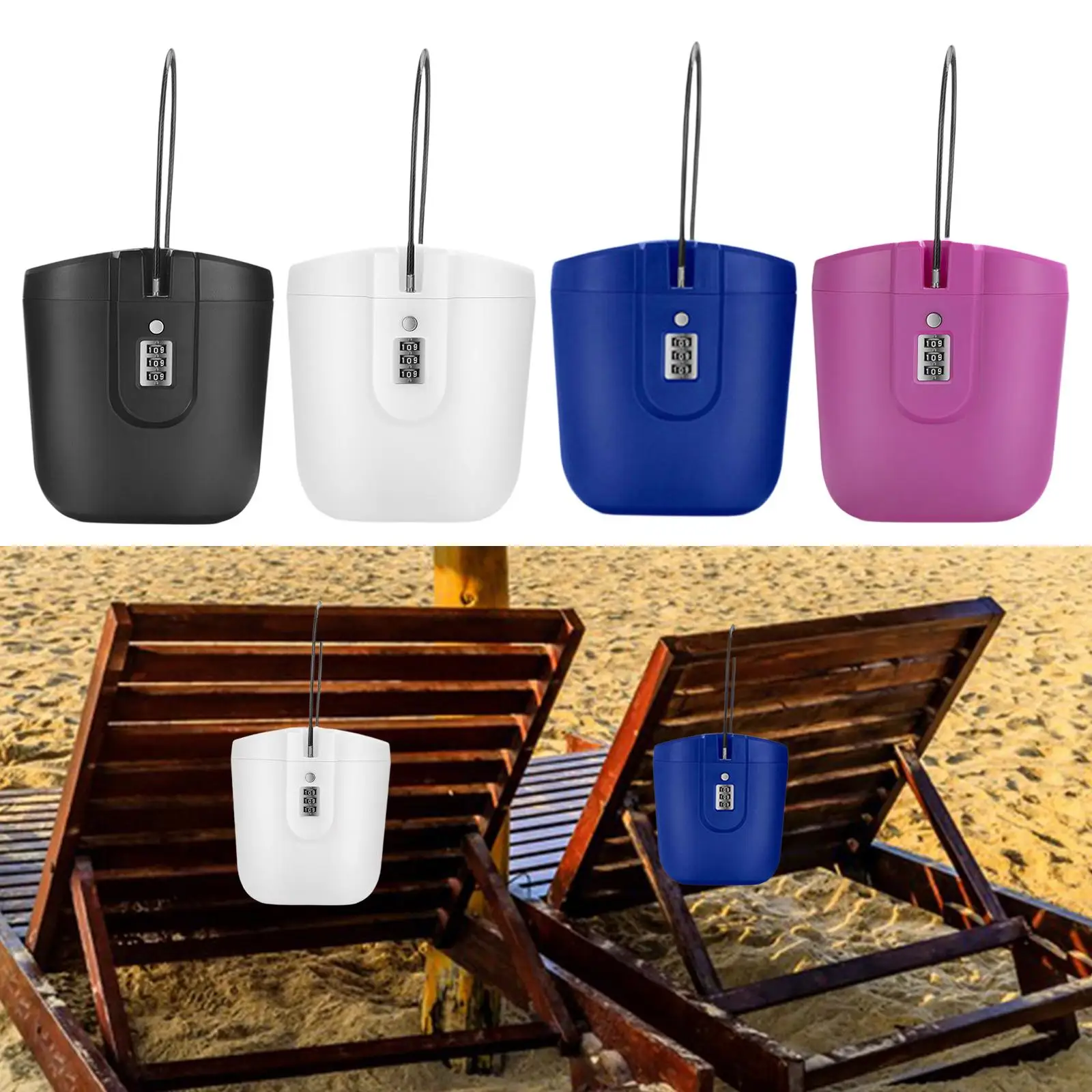 Portable Safe Lock Box Mobile Hangable with Steel Wire Lightweight Password Case Storage Box for Office Travel