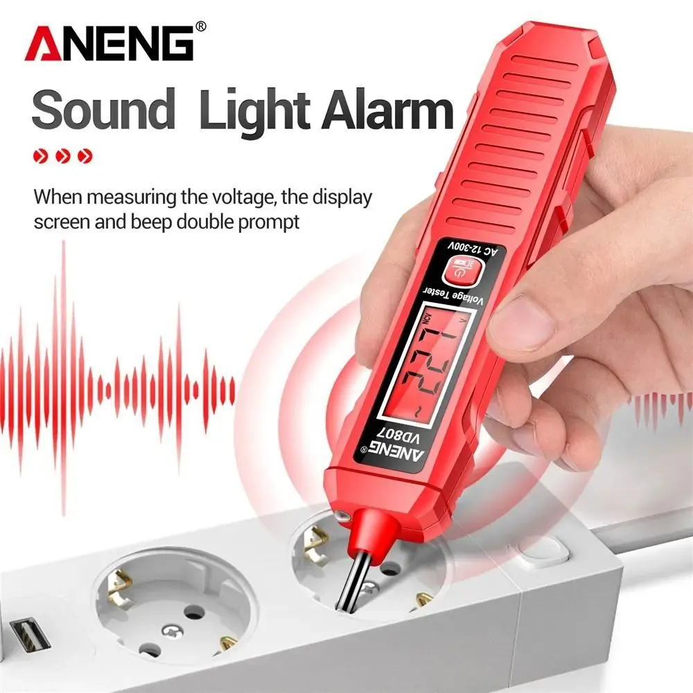 50/60Hz NCV czujnik AC 12-300V inteligentny pióro testowe indukcyjny ANENG VD807 pióro elektryczne Tester napięcia narzędzie elektryka