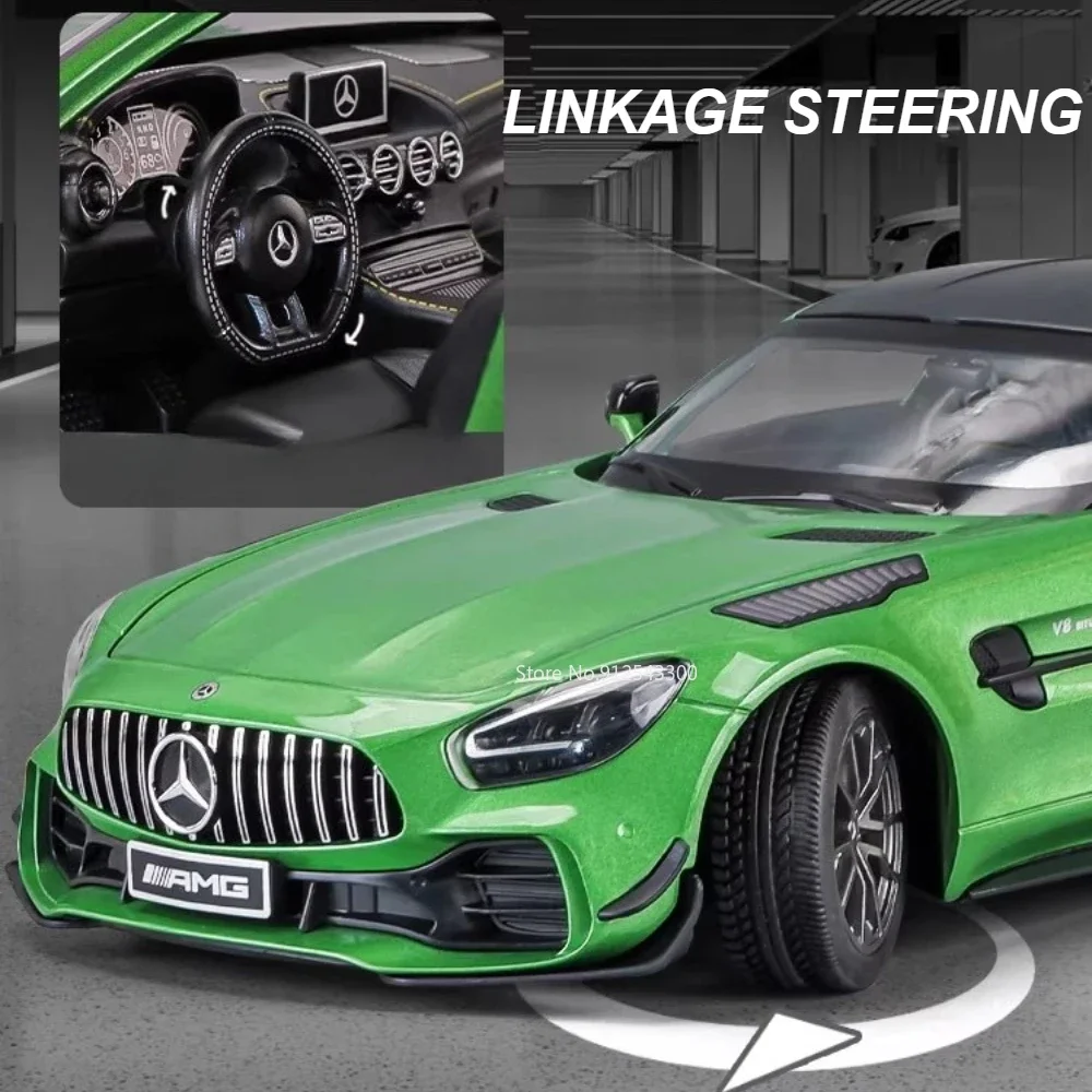 Large 1:18 Green Demon Black Warrior GTR Alloy Diecast Car Model Toy Sound Light Shock Absorption Vehicles Models Gifts for Boy
