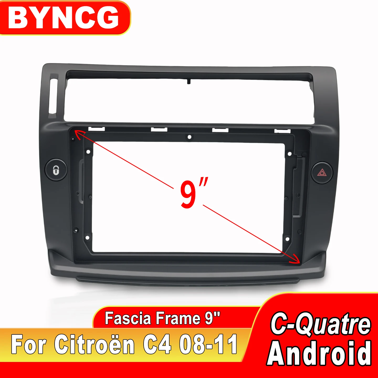 2 Din 9 Inch Stereo Panel For Citroën C4 C-Triunfo C-Quatre 2004-2011 Android Multimedia Player Panel Radio CD DVD GPS Dash kit