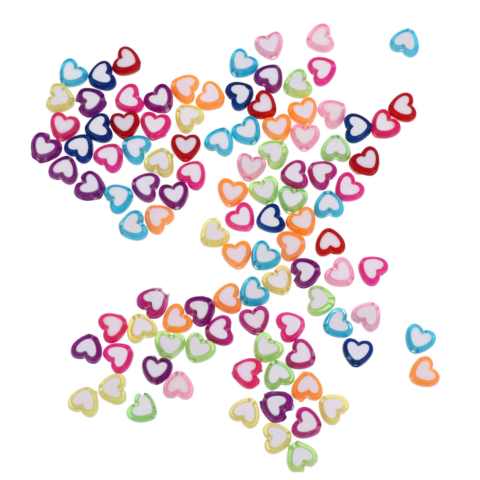 400 قطعة من الخرز على شكل قلب ملون DIY خرز فضفاض لصنع المجوهرات وقلادة وسوار حرفي للأطفال هدية نشاط للأطفال #6