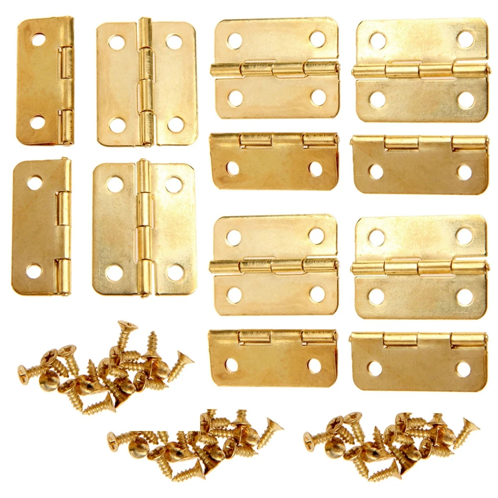 10 PCS Mini for Furniture Wooden Box  Houses Crafts Hardware Cabinet Accessories Jewelry Box Hinges Door Hinges
