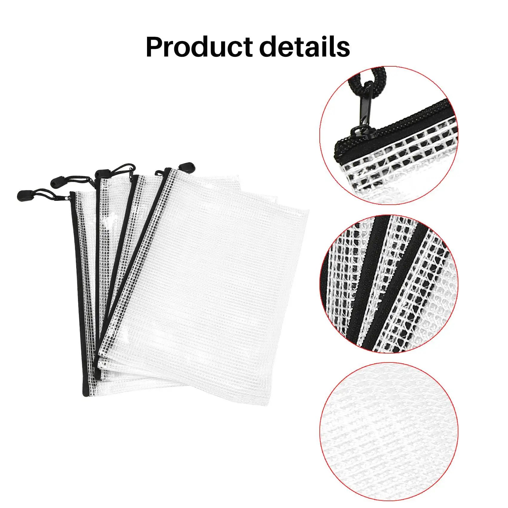 Mesh Zipper File Bags, Jogos de Tabuleiro Sacos De Armazenamento, Material de Escritório Escolar e Viagem, Pacote 18, A5