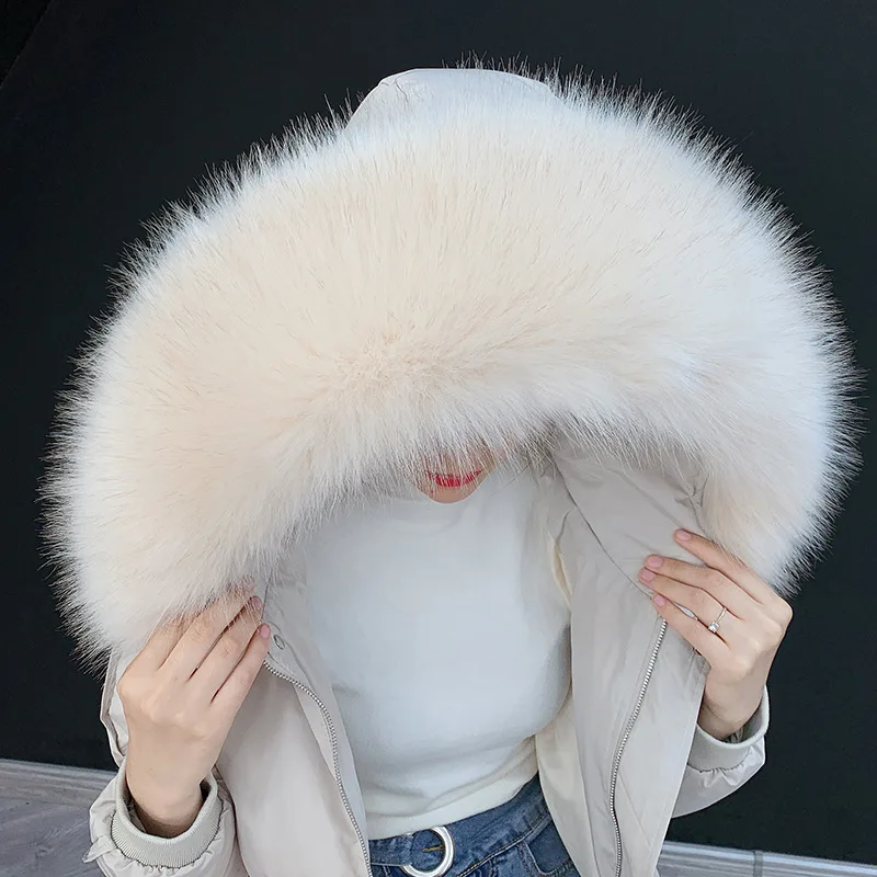 

80cm Extra Large Faux Fox Fur Collar Decoration Winter Parka Coat Hood Fur Decor Diy Fake Fur Coat Soft Fur Collar Fur Scarves