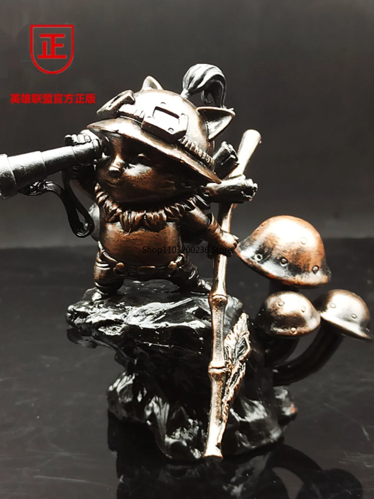 Original LOL League of Legends Teemo Imitation Copper Game Statues Anime Action Figures Collectible Model Toys Gift