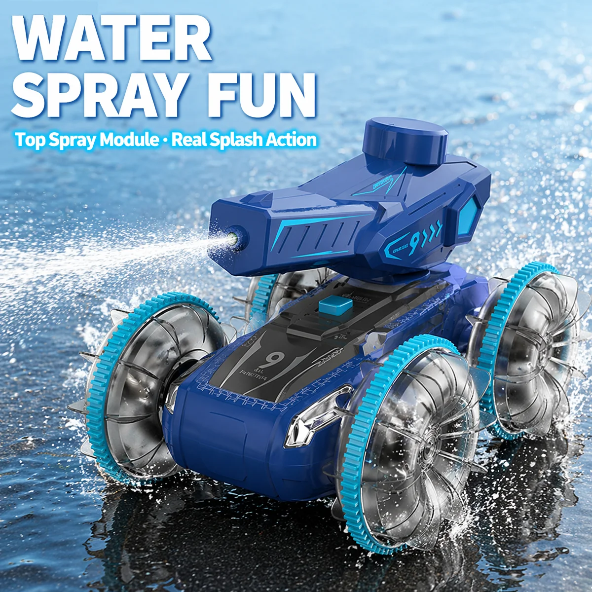 水陸両用rc戦車おもちゃ-24gリモコン防水車-オフロード車-水噴射機能付き-全地形対応-プールビーチ玩具