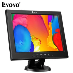 Eyoyo EM12A 12 Inch Small Monitor with BNC VGA AV HDMI Input 800x600 Portable 4:3 TFT LCD Color Screen with Built-in Loudspeaker