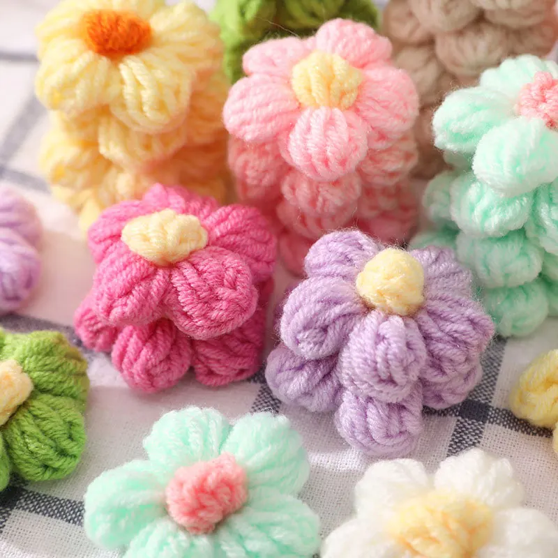 10-50 قطعة ملصقات زهرة الصوف DIY بها بنفسك الأحذية والقبعات الحرف اليدوية الخياطة الملابس القبعات مقاطع الشعر اكسسوارات الديكور