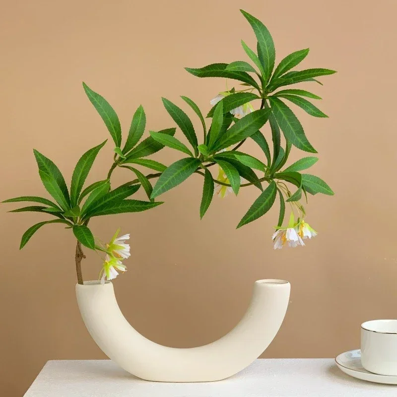 1pcs 3D printing Enchanting Crescent Moon Vase Creative Design Ornaments Simple Plastic White Eco-Friendly  Home Decoration New