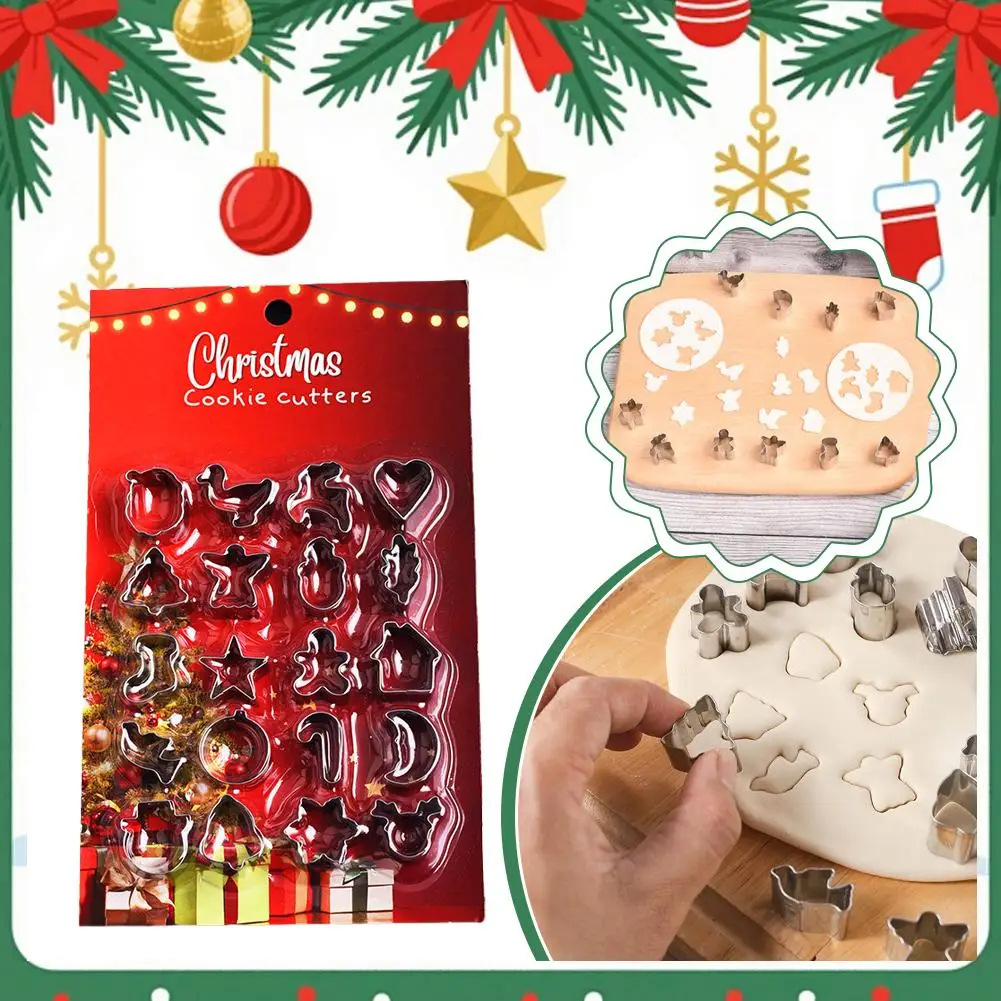 

20PCS/Set Mini Stainless Steel Cookie Cutter Biscuit Mold Christmas Molds DIY Tools Fondant Gingerbread Man Baking Tools