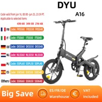DYU A16 E-bike 350W Brushless Motor 48V 7.5AH Lithium Battery Aluminum Alloy Electric Bicycle 16 Inch Tire City Electric Bike