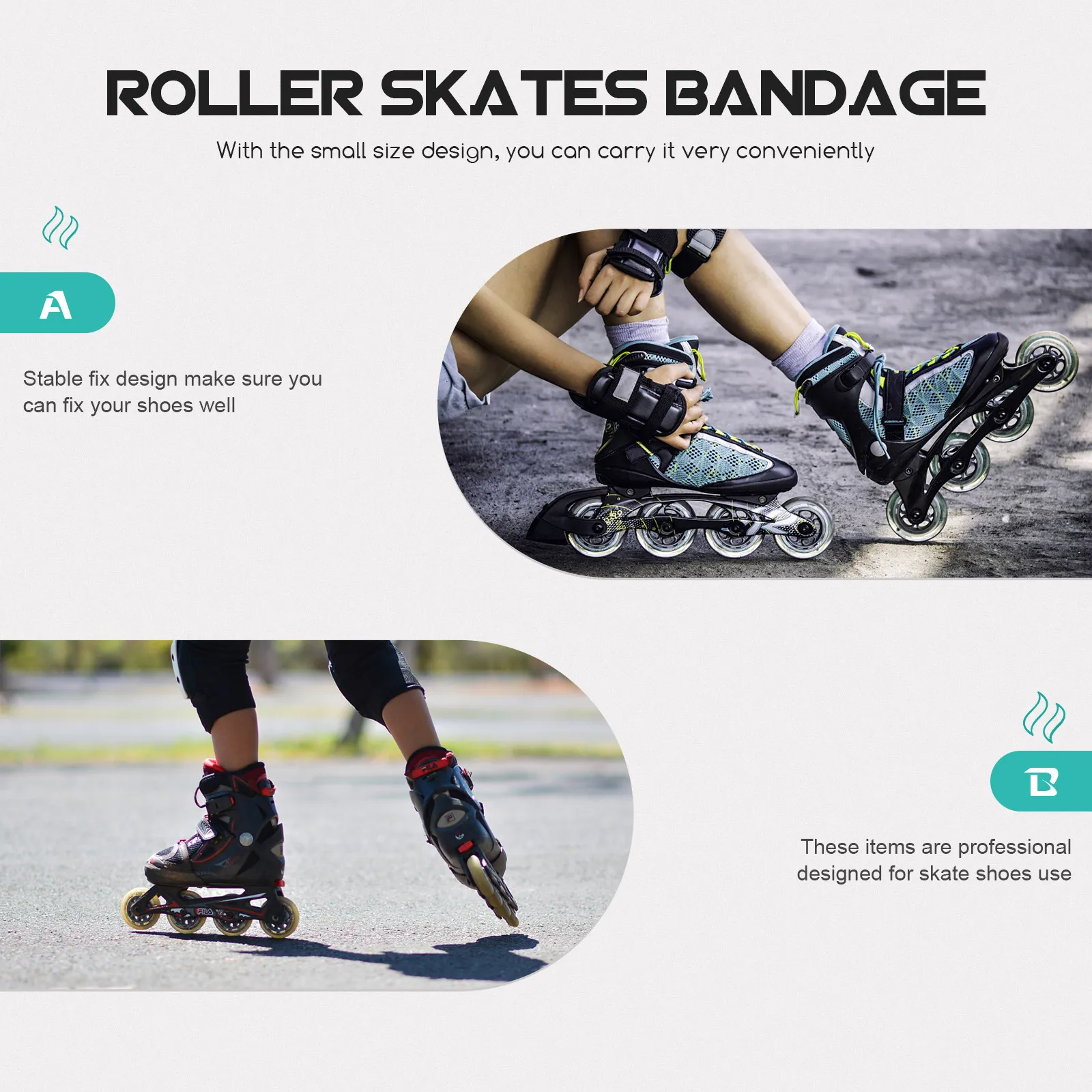 

2 set Universal Skate Shoes Buckle Strap Set Adjustable Durable Pvc Roller Skates Accessories For Black