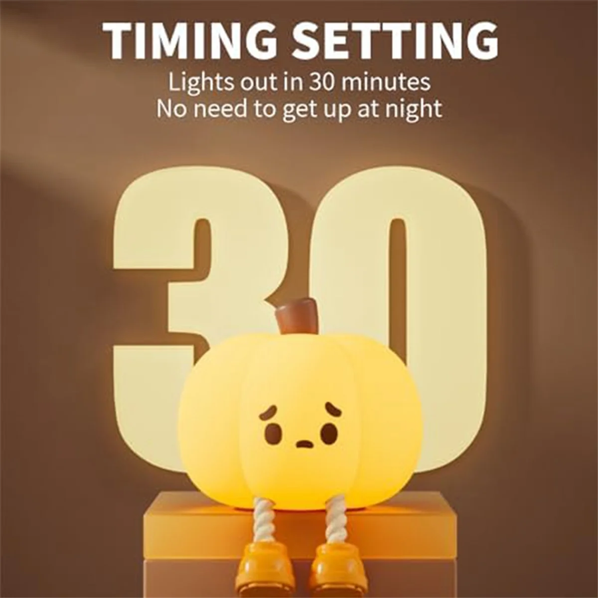 Night Light Cute Lamp Pumpkin Touch Sensor Lamp Christmas Night Lamp Silicone LED Rechargeable Lamp