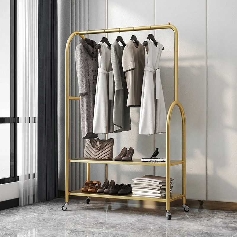 Household internet celebrity hanger, living room storage rack, and clothes rack with wheels