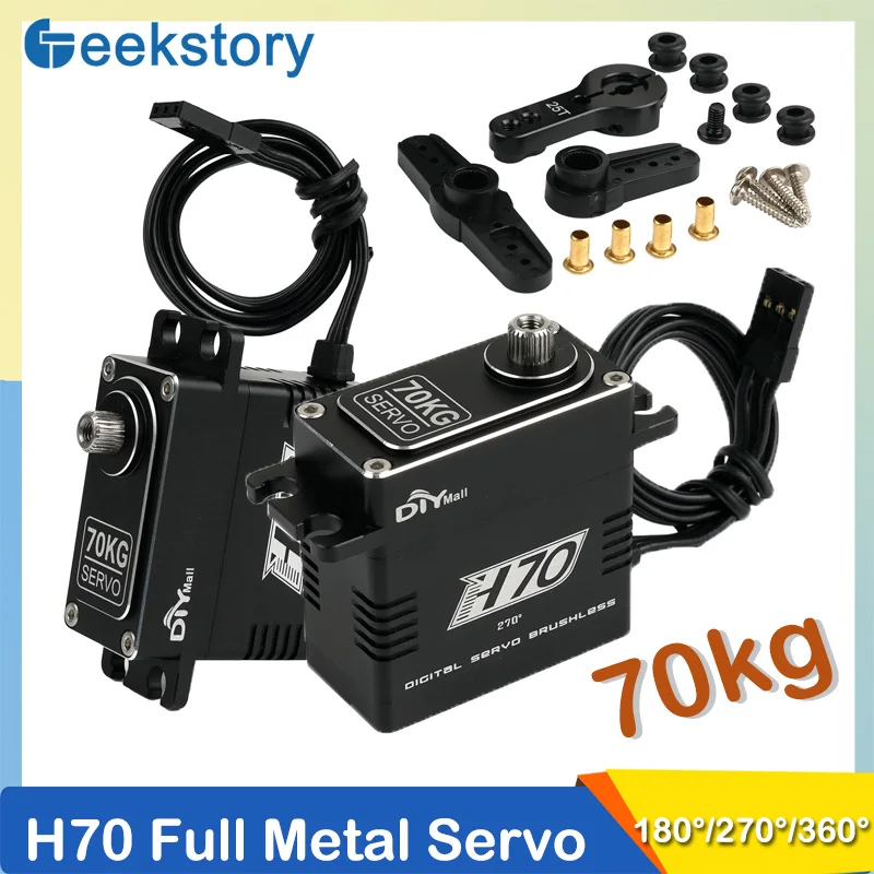 H70 Digitale 70KG Servo Sterzo Metal Gear 180/270/360 Gradi Motore Brushless Cassa In Alluminio Parti FAI DA TE Per Crawler RC Auto Robot