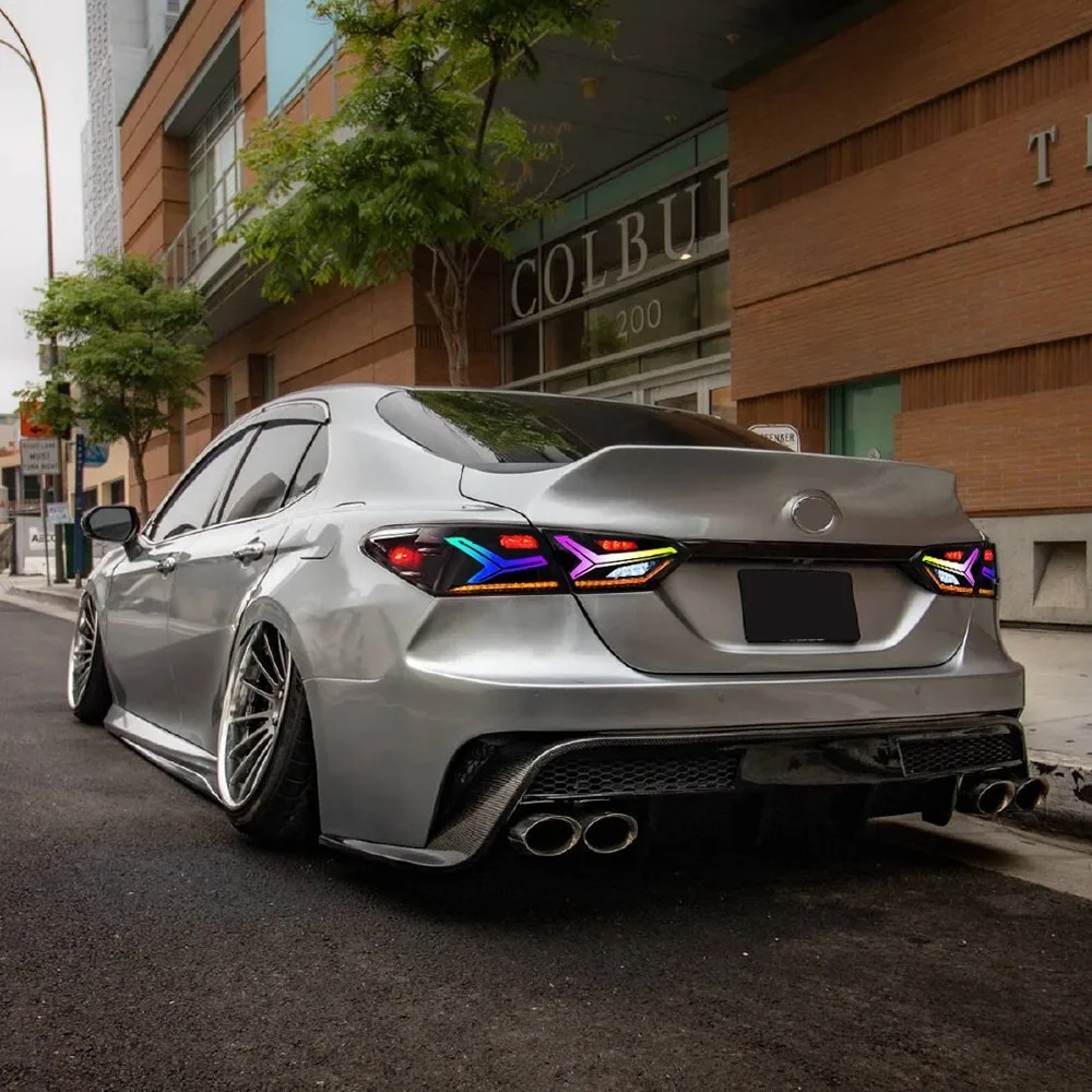 الضوء الخلفي RGB لسيارة تويوتا 8th كامري XSE XLE SE LE TRD 2018-2024 مجموعة الرسوم المتحركة للبدء