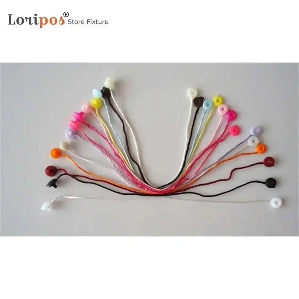 

900PCS/LOT Plastic Tag White Beige Black Hang Tag Polyester Rope String Snap Lock Pin Loop Tie Fasteners
