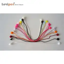 900PCS/LOT Plastic Tag White Beige Black Hang Tag Polyester Rope String Snap Lock Pin Loop Tie Fasteners