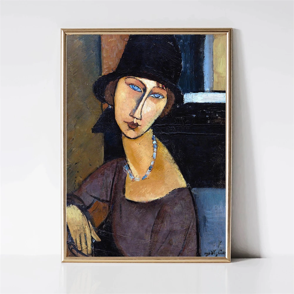 Modigliani Woman with Red Hair Print Modernist Portrait Poster Feminist Art Vintage Portrait Oil Painting Canvas Painting Decor