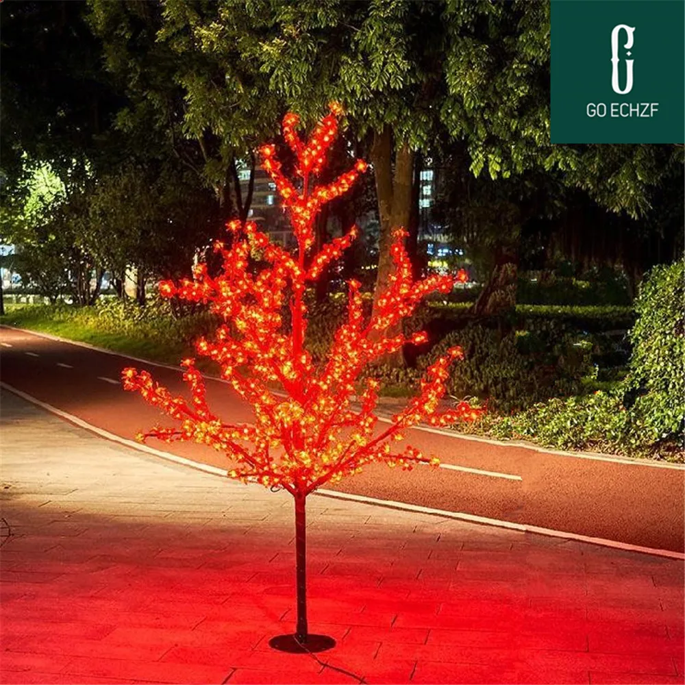 

LED Cherry Blossom Tree Light 0.8m 1.2m 1.5m 1.8m New Year Wedding Luminaria Decorative Tree Branches Lamp Outdoor Lighting