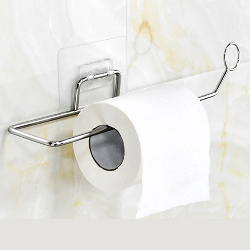 Wall Mount Stainless Steel Paper Towel Rack Silver Total length 28.5cm Paper Towel Dispenser Wall Mount Towel Holder Kitchen