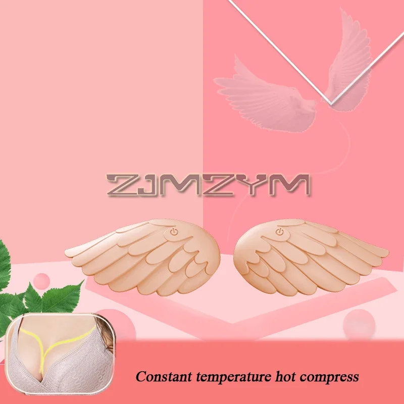 Electric Wings Chest Massager Portable USB Wireless Four Modes Breast Vibrator Massager for Women Girls