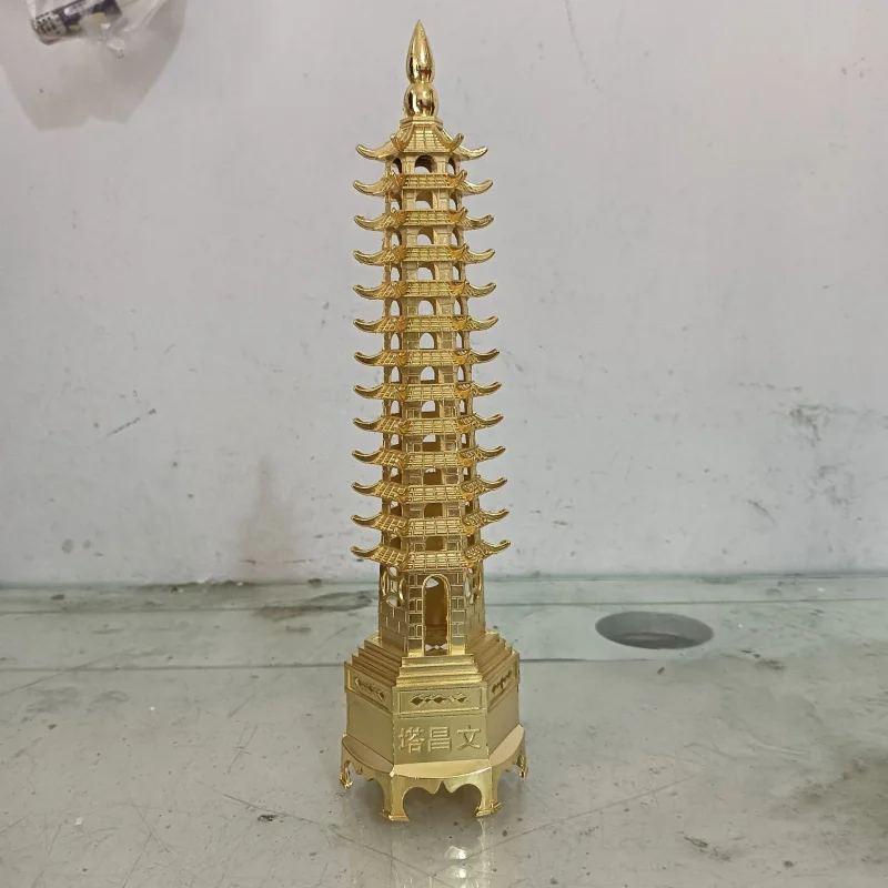 Brass Home Living Room Decoration, Alloy -by-Step Success Wenchang Pagoda Ornament