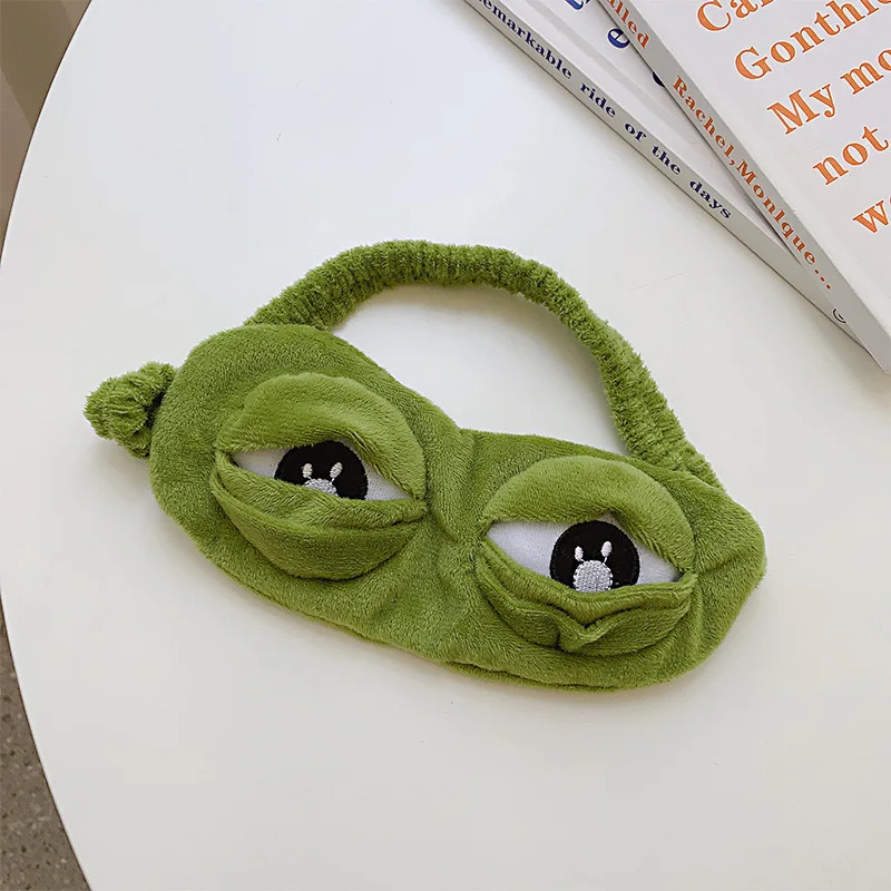 Cute Frog Sleep Eye Mask Eye Protector Lunch Break Shading Funny Sleep Eye Mask Soft & Comfortable Eye Mask Travel Essentials