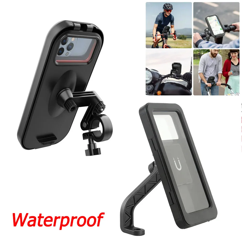 

1 шт. водонепроницаемый чехол для мотоцикла, велосипеда, держатель для телефона 360 ° Поворотный регулируемый универсальный велосипедный держатель для мобильного телефона с диагональю 4,7-6,8 дюйма