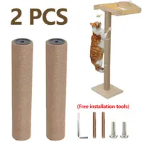 2 Postes Rascadores para Gatos, Accesorios DIY para Estructuras de Escalada, Aptos para Estructuras de Escalada para Gatos o para Reemplazar Postes Viejos y Dañados