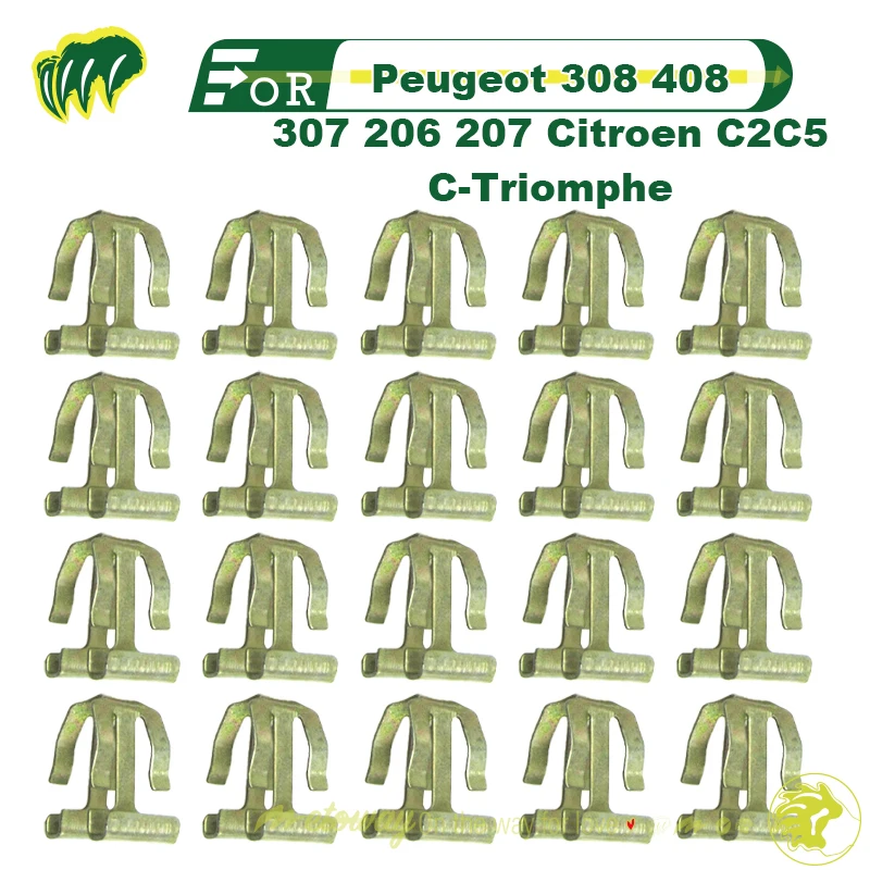 

20pcs Clips For Peugeot 308 408 307 206 207 Citroen C2C5 C-Triomphe Center Console Interior Decoration Fixing Buckle Metal Clip