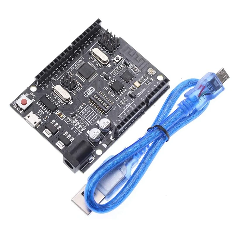 For UNO R3 WiFi ATmega328P+WiFi+ESP8266 NodeMCU 32MB Memory USB-TTL CH340G for Arduino with USB Cable 2.4G WiFi Antenna