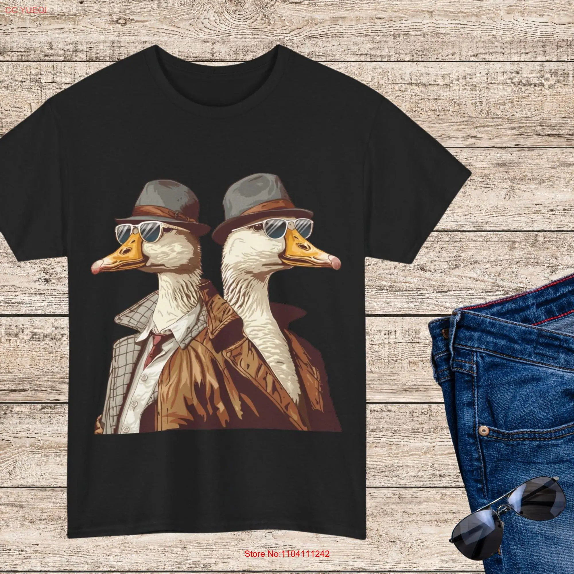 Gangster Geese T shirt Animal Lover Retro long or short sleeves