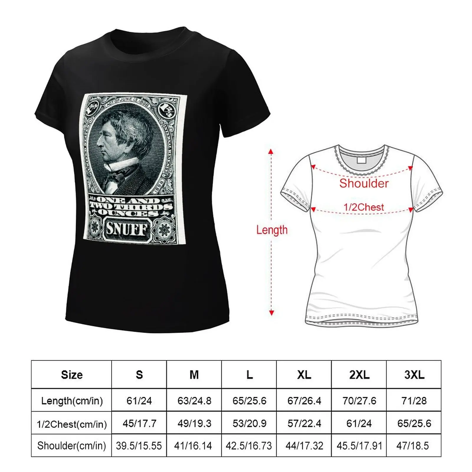 Vintage Snuff Stamp T-Shirt Aesthetic clothing summer top Blouse tight shirts for Women