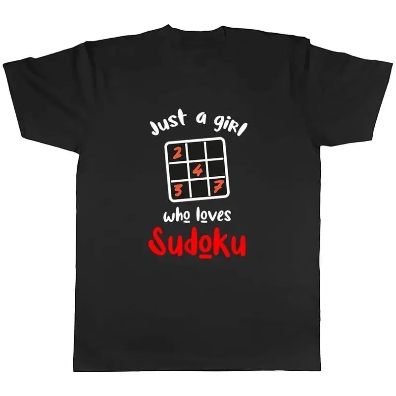 Girl Who Loves Sudoku Mens T-Shirt Number Solving Puzzle Grid Tee Gift