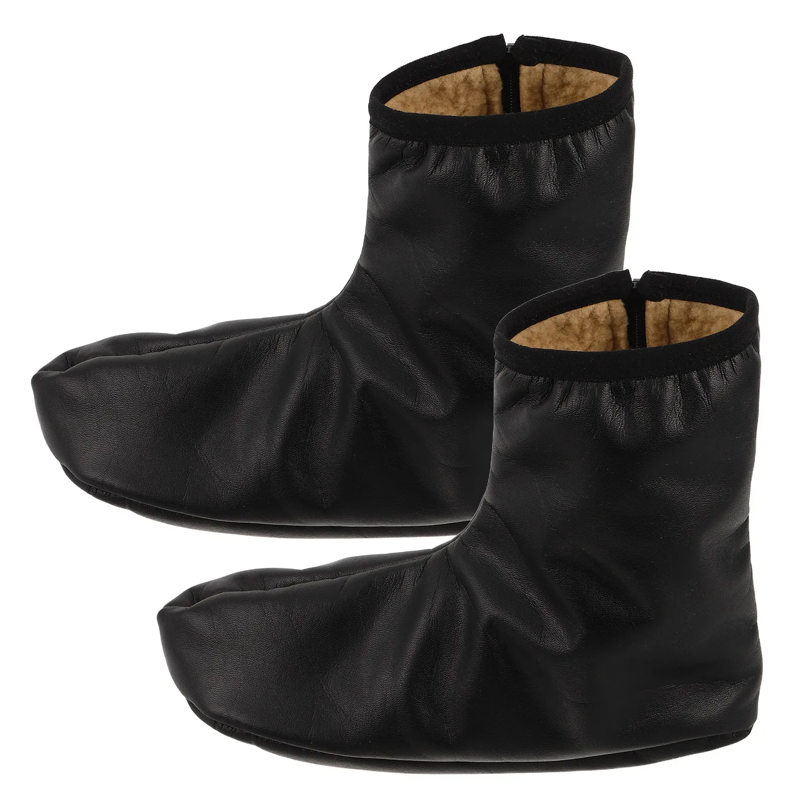 

1Pair Winter Warm Socks PU Waterproof Thermal Insulated Fleece Lined Unisex Zipper Hiking Boot Liner Camping Cold