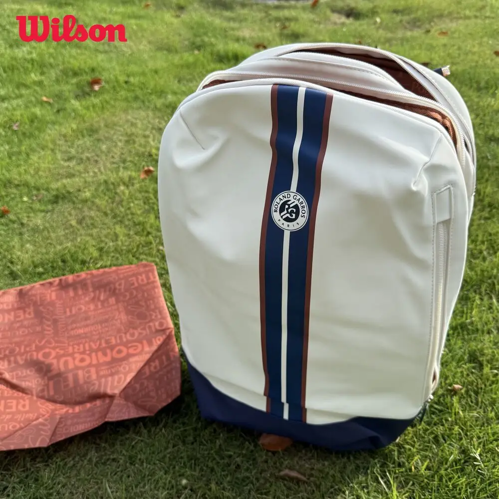 Wilson Roland Garos Super Tour 2023 Tennis Racket Bag Large Capacity Unisex Racket Backpack with Partial Racquet Compartment