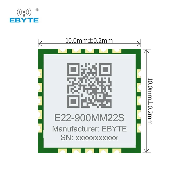 SX1262/1268 LoRa-Modul 868/915/433 MHz EBYTE E22-400MM22S/ E22-900MM22S Ultrakleines IPEX/Stempelloch 21,5 dBm 7 km SMD-Modul