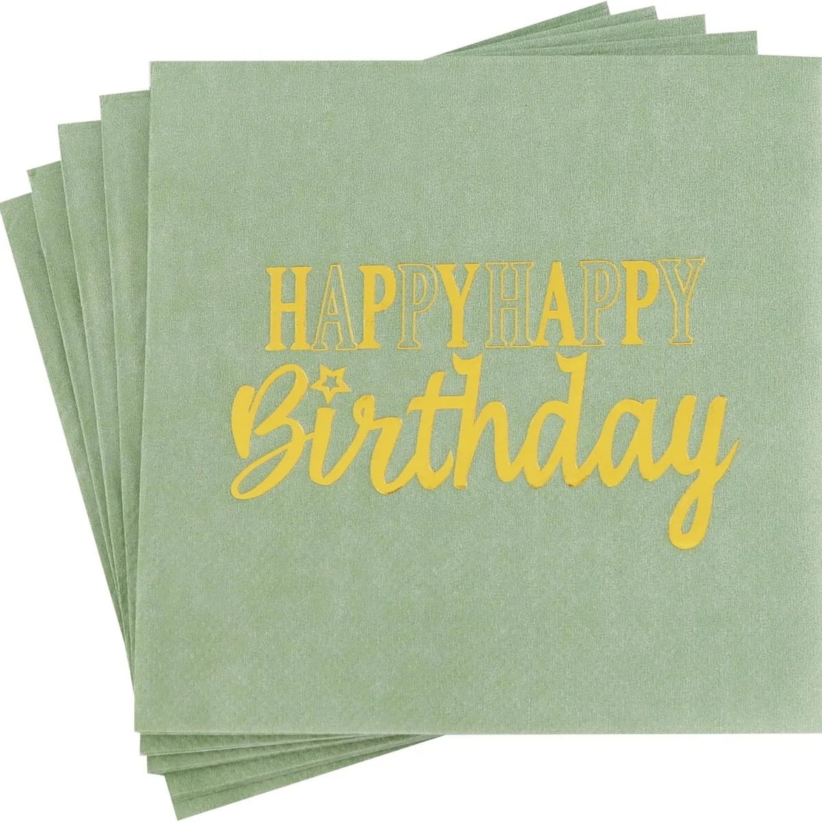 

50pcs Pack Funny Happy Happy Birthday Cocktail Napkins with Gold Stamping - Birthday Party Dinner Hand Napkin for Party Supplies