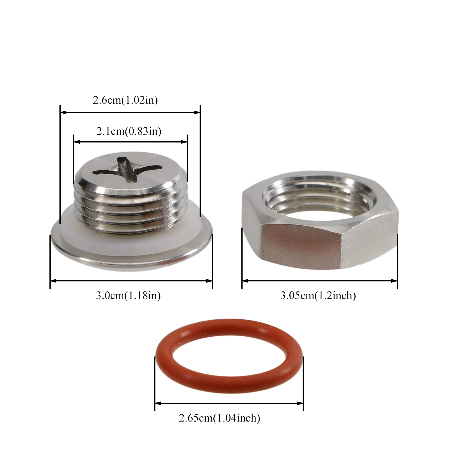 Kettle Plug 20.8mm compression 304 stainless Steel Homebrew Kettle plug for 20.8mm hole fit 1/2