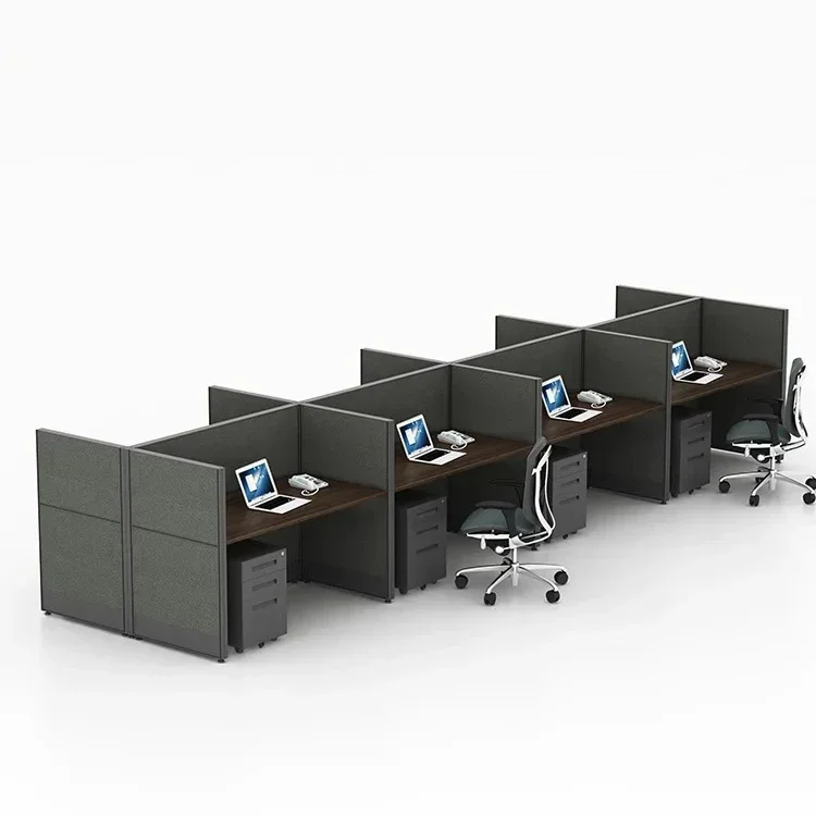 New Arrival Commercial Office Furniture Customize Office Partition Extrusions Aluminum Profiles Cubicle Workstation 8 Person Wor