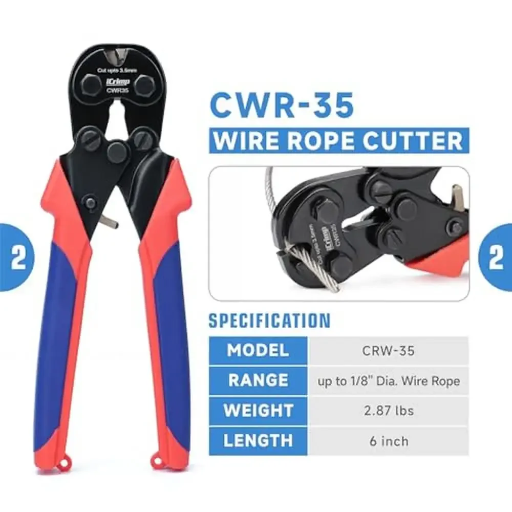 Wire Rope Crimping Tool Kit Swaging Tool Cutter Loop Sleeves 3/64''-1/8'' Wire Rope 483-Piece Set Multi-Purpose Swage Crimper