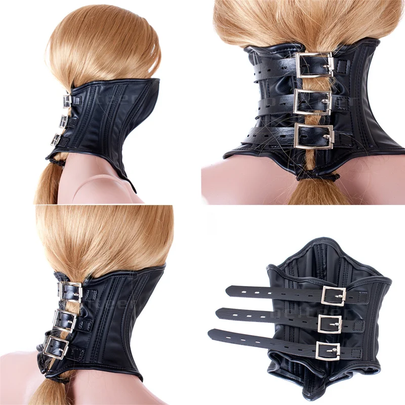 

Soft PU Leather Buckle Posture Gothic Chastity Neck Collar Women Bdsm Choker Harness Bondage Sex Toys Adult Game Sexy Toy