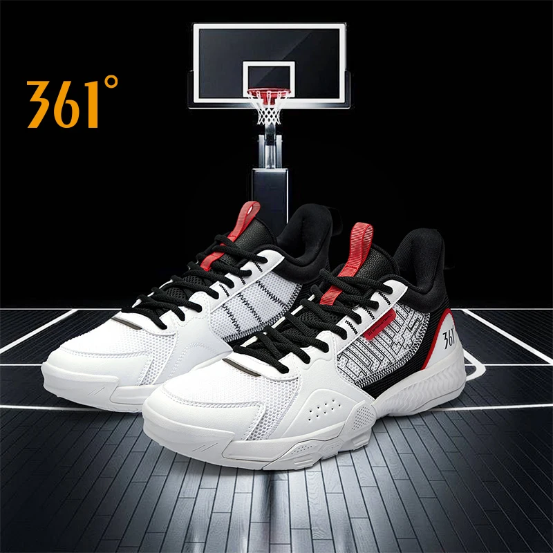 361 Degrees Basketball Shoes Men Cushioning Lightweight Sports Rebound Supportive Breathable Athletic Male Sneakers 672421101F