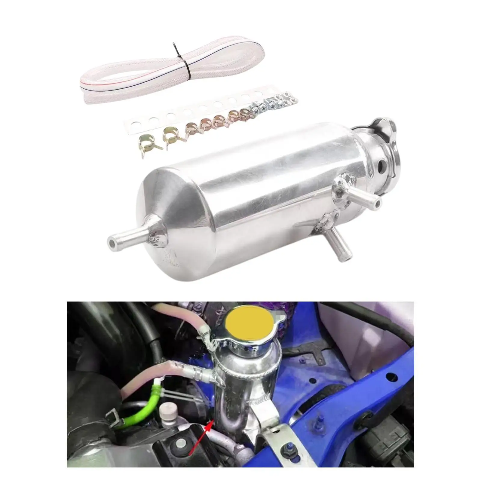 

Engine Radiator Overflow Tank PP Expansion Water Coolant Reserve Auxiliary Tank for Car Boat Truck Maintenance