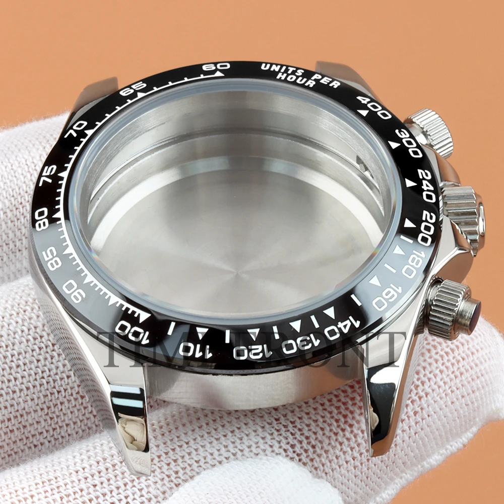 40mm Watch Case Fit Daytona Seiko VK63 VK64 Movement Solid 316L Stainless Steel Case Part Modified Replacement Watch Accessories