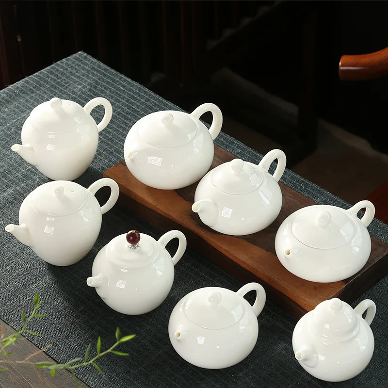 

Teapot Tea Pot Cup Kung Fu Maker Ceramic Chinese Ceremony Infuser Tibetan Tureen White Porcelain Mug 200ml Filter Accessories