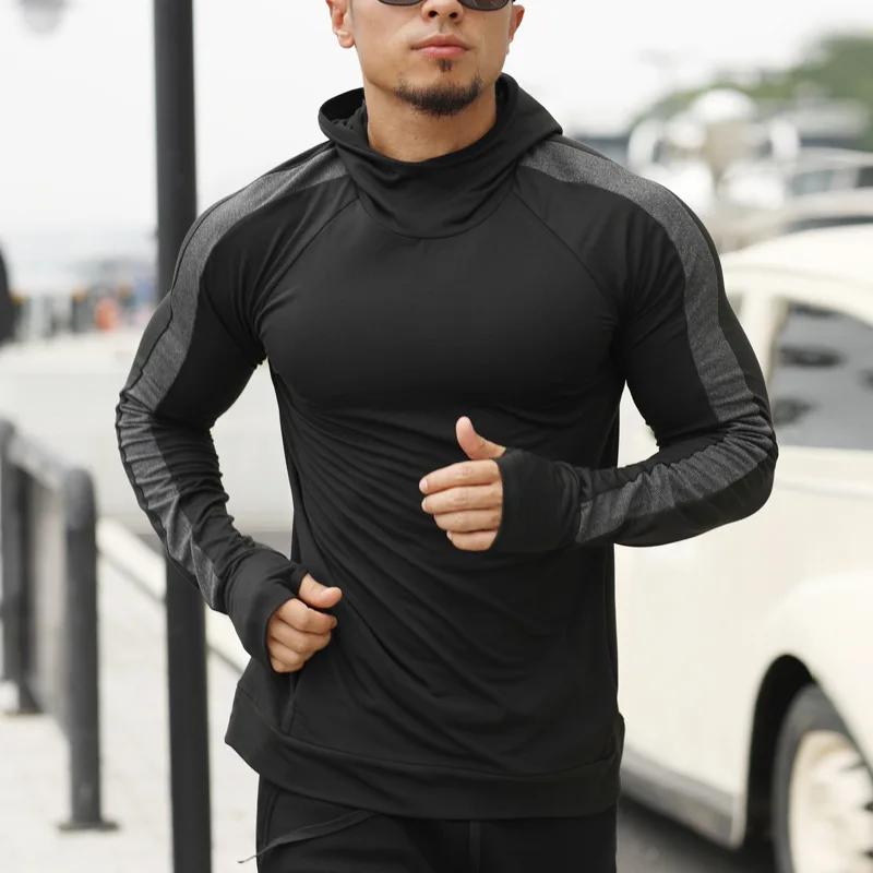Sports Jacket Men's Autumn And Winter Running Training Long Sleeve Hooded Pullover Fitness Jacket Sports Fleece Sweatshirt Men's