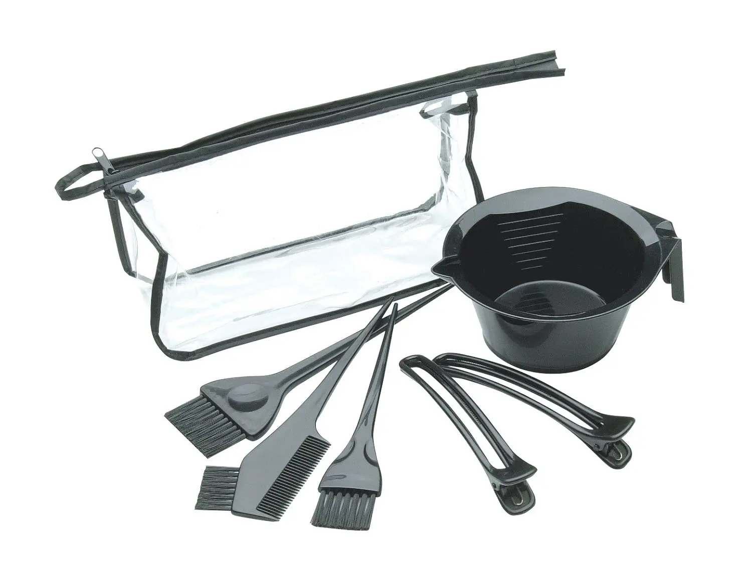 

Набор для самостоятельного окрашивания волос из 7 предметов: кисти, зажимы, миска и сумка для хранения для домашнего окрашивания и мелирования