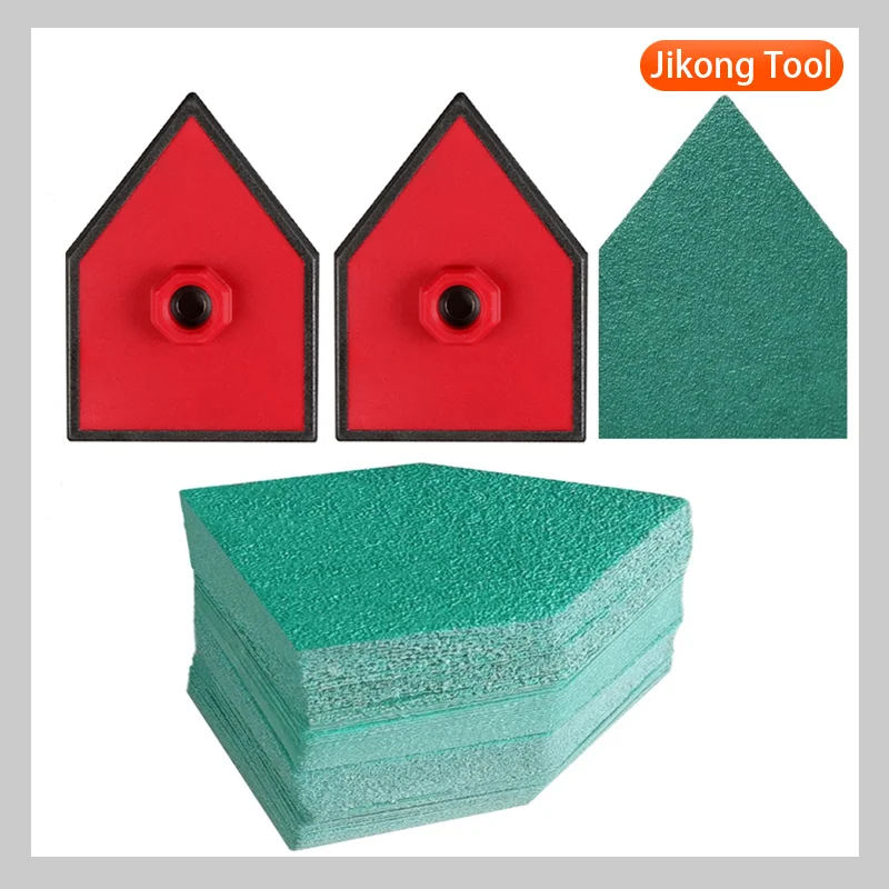 

50 Pack Green PSA Sandpaper 65x92mm 5 Sided For Milwaukee M12 Sander Metal Rust Removal Polishing Polyester Film Abrasive